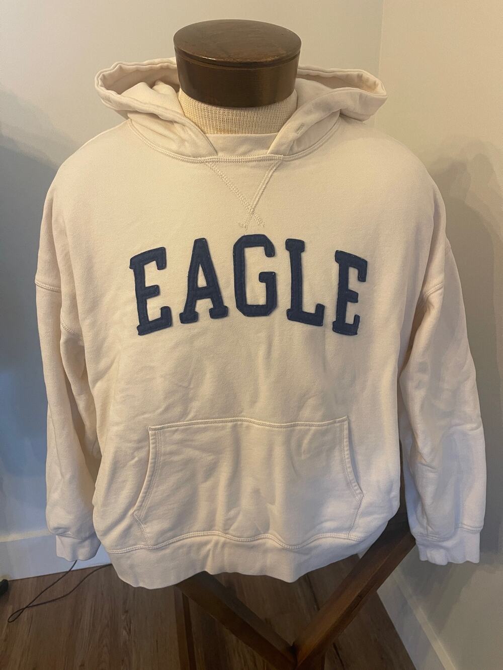 American Eagle White Hoodie EAGLE Size Large